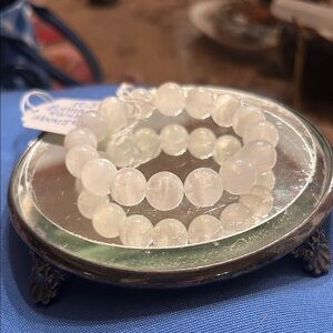 Elegant Burma Rainbow Moonstone 12.3 Beaded Bracelet